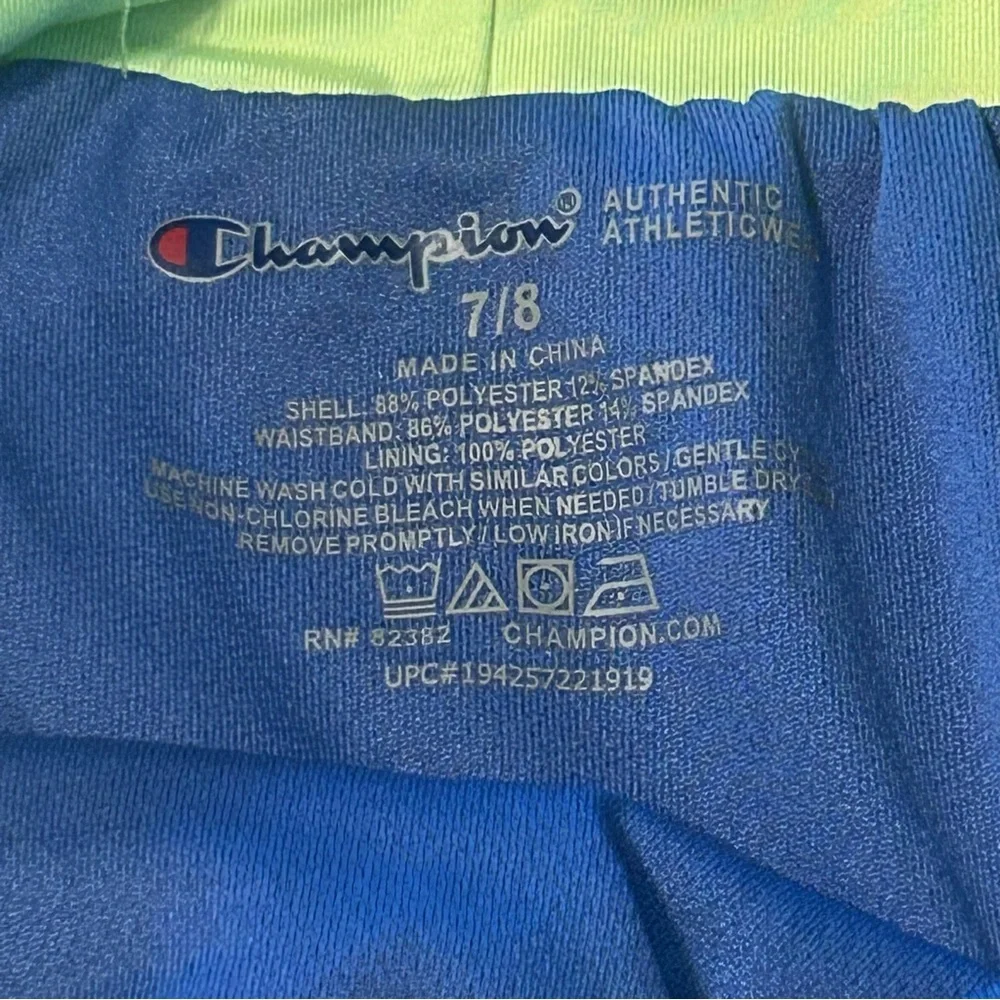 Champion Athletic Shorts‎ Girls Size 7/8 Blue Green Activewear
